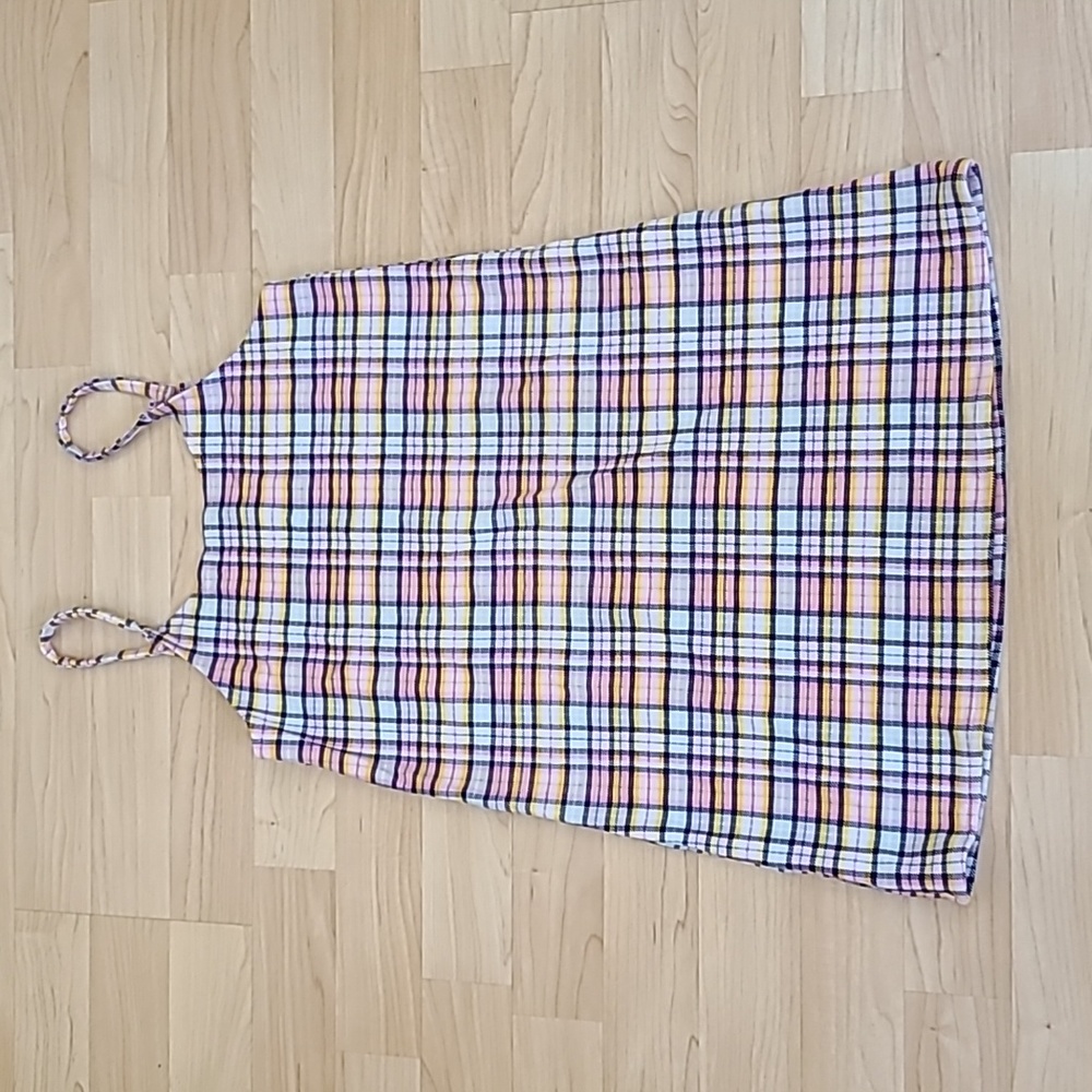 Girls Justice Size 8 Pastel Plaid Jumper Spring Easter Soft Comfortable Light